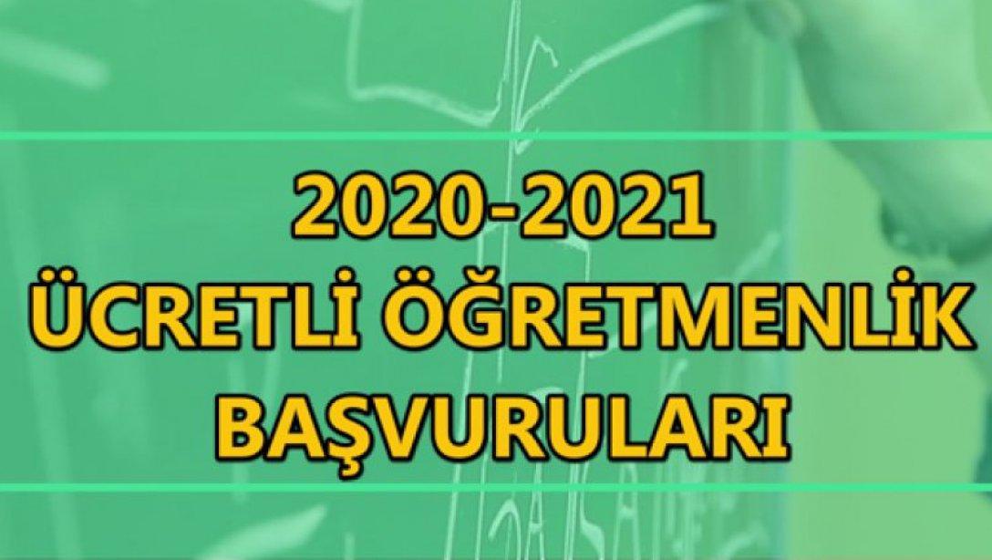 2020-2021 Eğitim Öğretim Yılı Ücretli Öğretmenlik Başvuruları